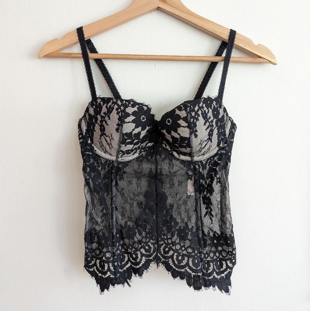NWT Victoria's Secret Dream Angels Floral Lace Bustier Babydoll Corset